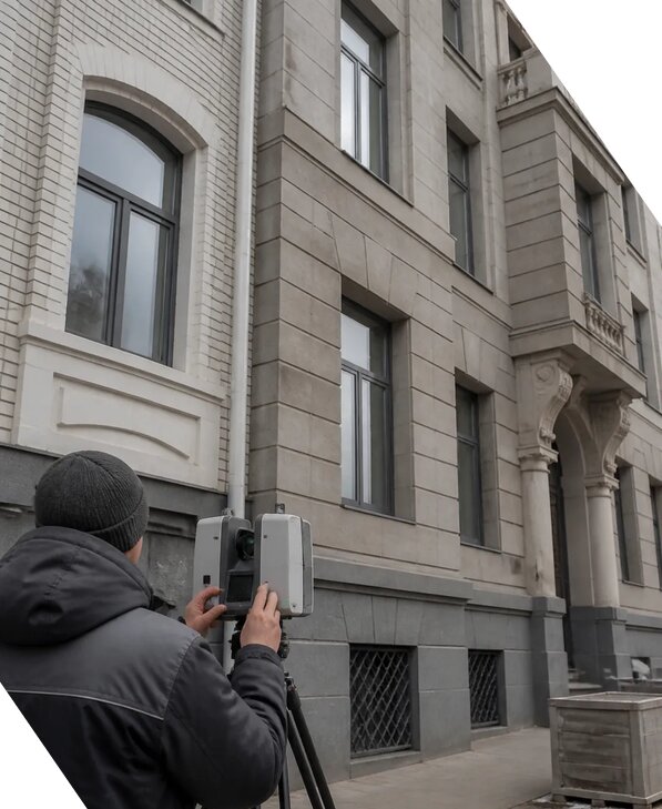 Лазерное сканирование фасадов зданий для обследования в Солнечногорске